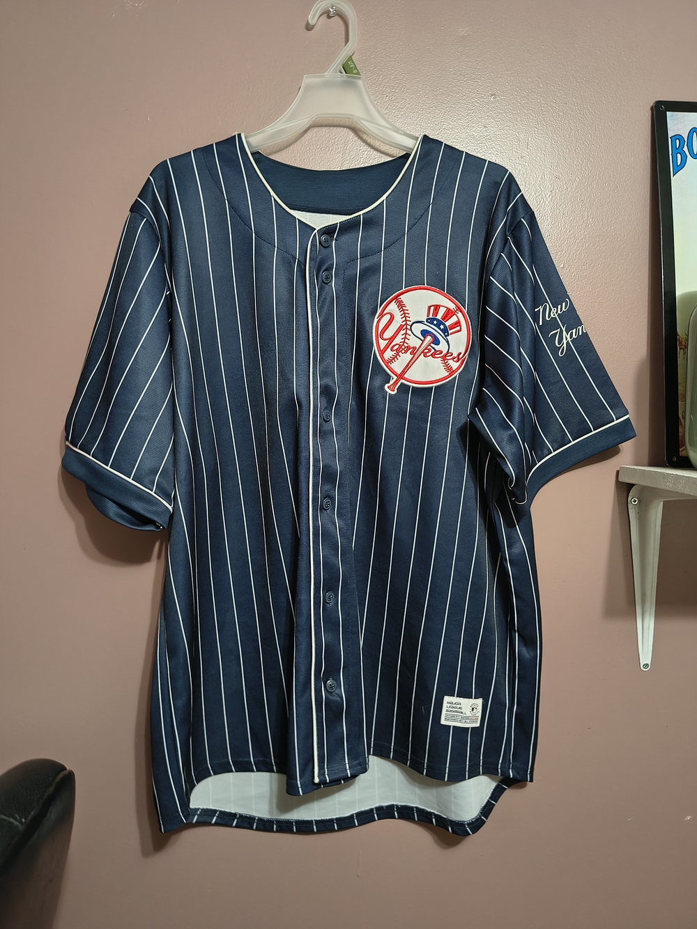 New York Yankees Navy Pinstripe Baseball Jersey